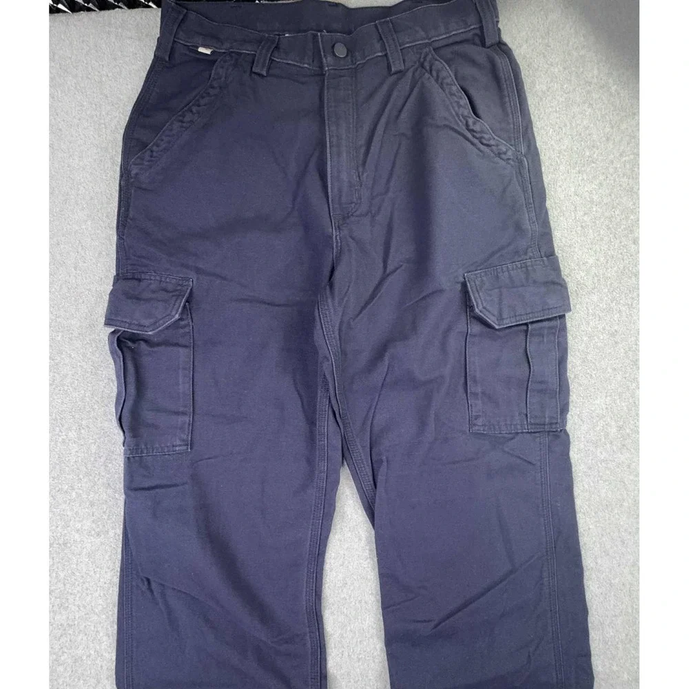 Carhartt FR Cargo Pants Men's 32x34 Flame Resistant FRB240-DNY Navy Durable Work